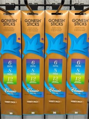 GONESH Classic Variety Pack Incense Sticks - Gold and Blue